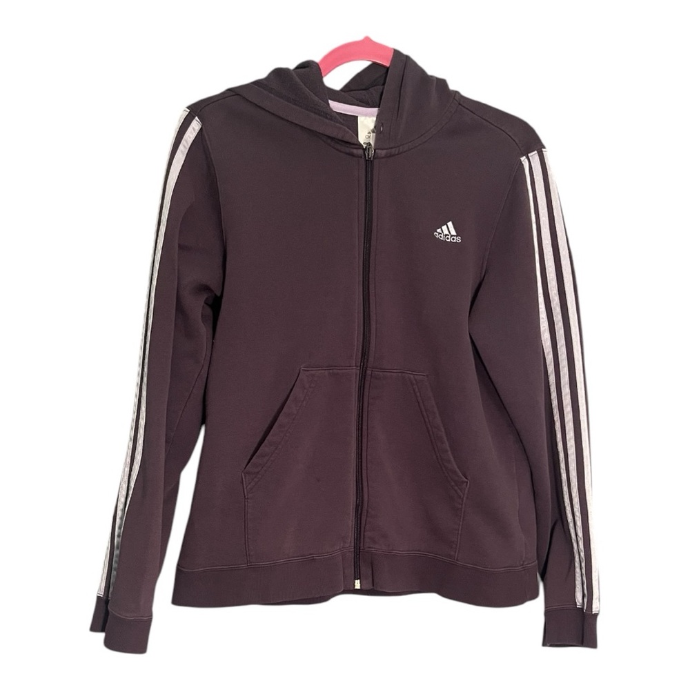 ADIDAS VINTAGE WOMEN’S PURPLE ZIP UP SWEATSHIRT